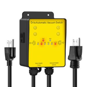 220V Automatic Vacuum Switch, Ortis Dust Collector Switch for 110V Tools and 220V Vacuum, Delay Vacuum On/Off & Adjustable Actuation Threshold Design, Save Time on Vacuum Control