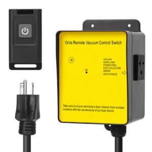 Dust Collector Remote Switch, Ortis 120V Wireless Remote Switch for Dust Collector, 328FT Wireless Range (Battery Included), Heavy Duty Design, Save Your Time and Energy, Enhance Your Work Safety