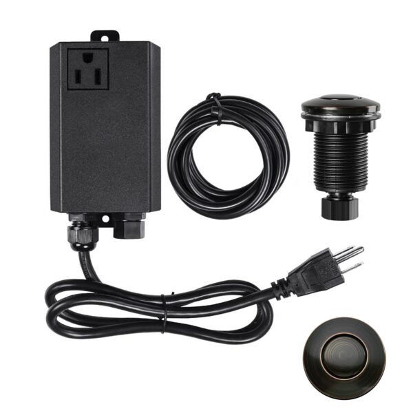 Garbage Disposal Air Switch Kit Sink Top Waste Disposal Stainless Steel Oil Rubbed Bronze On/Off Air Button Food and Waste Disposals Part by Etoolcity