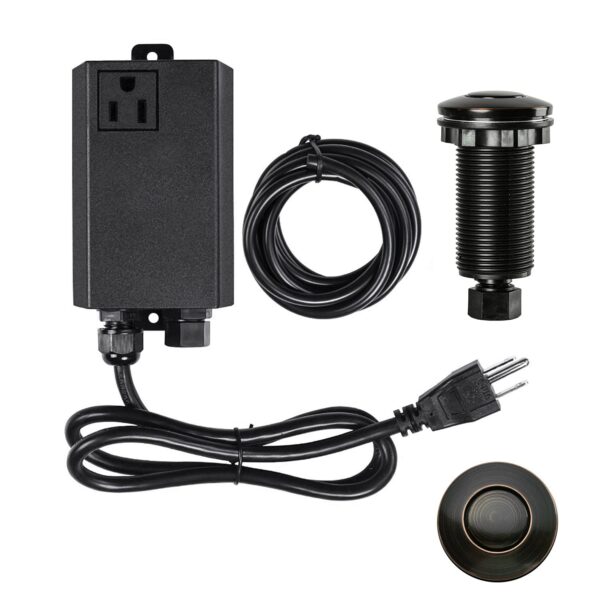 Garbage Disposal Air Switch Kit Sink Top Waste Disposal Long Stainless Steel Oil Rubbed Bronze On/Off Air Button Food and Waste Disposals Part by Etoolcity